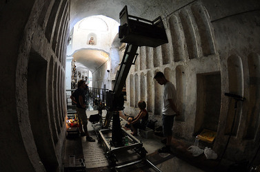 Le CATACOMBE di Palermo documentario film. Fotografie di scena e set di Giulio Azzarello &copy;2014.