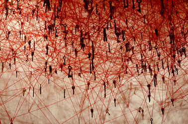 BIENNALE di VENEZIA padiglione giapponese. Foto di Giulio Azzarello &copy;2015 2016. Opera di Chiharu Shiota The KEY in the HAND .