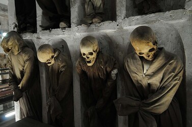 LE CATACOMBE dei cappuccini a Palermo in Sicilia. Fotografie di Giulio Azzarello &copy;2014.