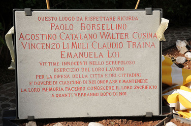 LAPIDE BORSELLINO a Palermo. Fotografie di Giulio Azzarello ©2014.