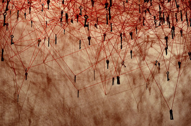 BIENNALE di VENEZIA padiglione giapponese. Foto di Giulio Azzarello &copy;2015 2016. Opera di Chiharu Shiota The KEY in the HAND .