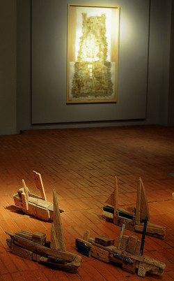 Installazione di Anne Clemence DeGrollee alla GAM di Palermo. Fotografie di Giulio Azzarello &copy;2017.