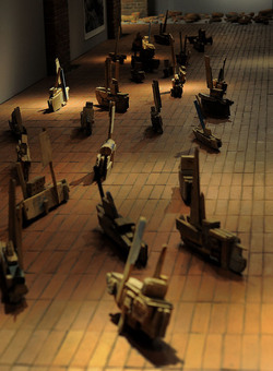 Installazione di Anne Clemence DeGrollee alla GAM di Palermo. Fotografie di Giulio Azzarello &copy;2017.