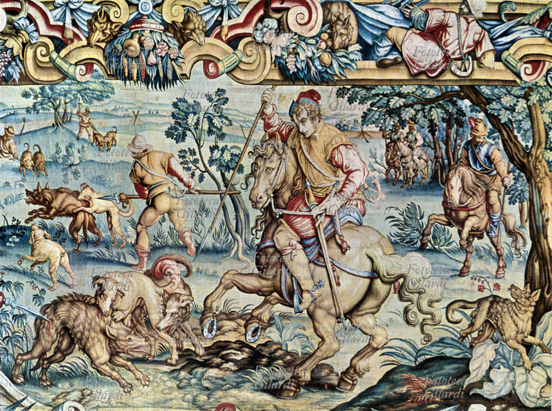 CACCIA La caccia al lupo. Dettaglio da \