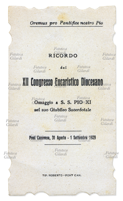 CONGRESSO EUCARISTICO DIOCESANO retro immaginetta \