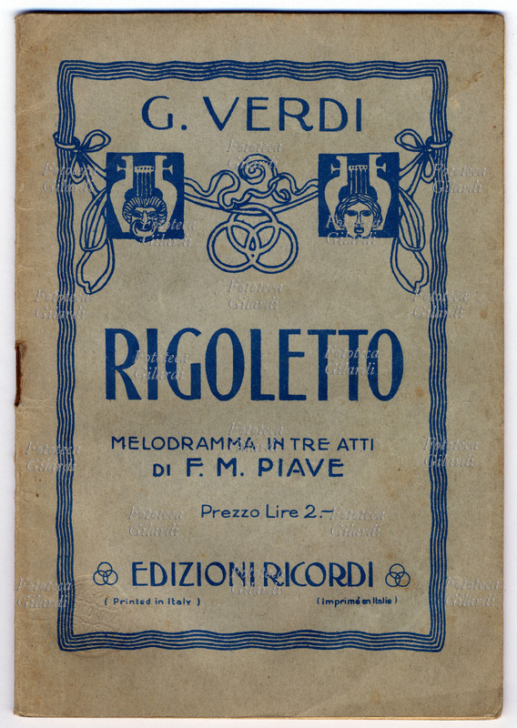 Giuseppe VERDI (1813-1901) Copertina del libretto dell\