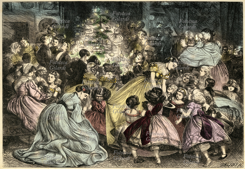 NATALE "La Vigilia di Natale: zio John ed il giovane popolo". Incisione di Arthur Boyd Houghton (13 marzo 1836 – 25 novembre 1875) per la rivista "Illustrated London News", 23 dicembre 1865.