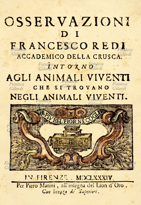 Francesco REDI (18 febbraio 1626 – 1° marzo 1697) Frontespizio de \