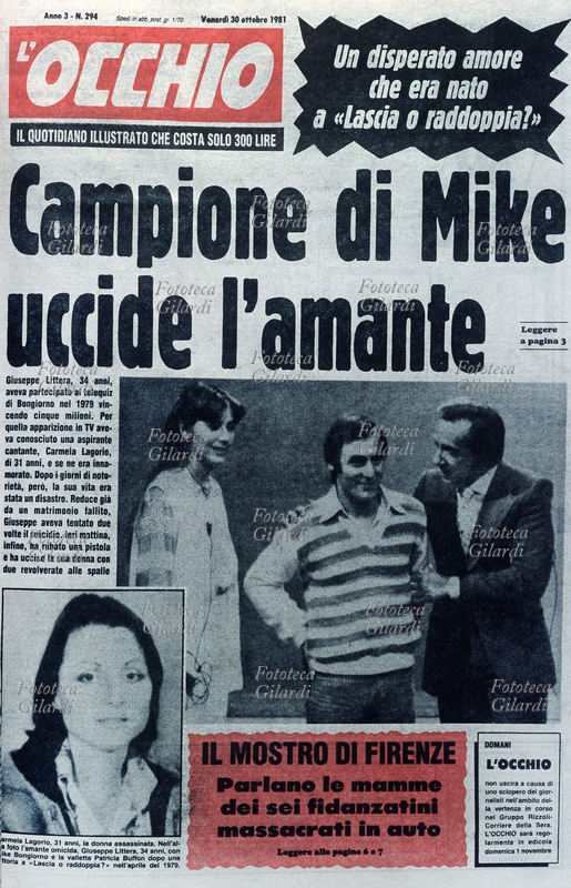 ITALY Front page of "L\