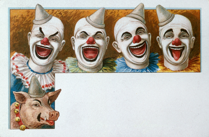 SMORFIE DI QUATTRO CLOWN BIANCHI SMORFIE DI QUATTRO CLOWN BIANCHI