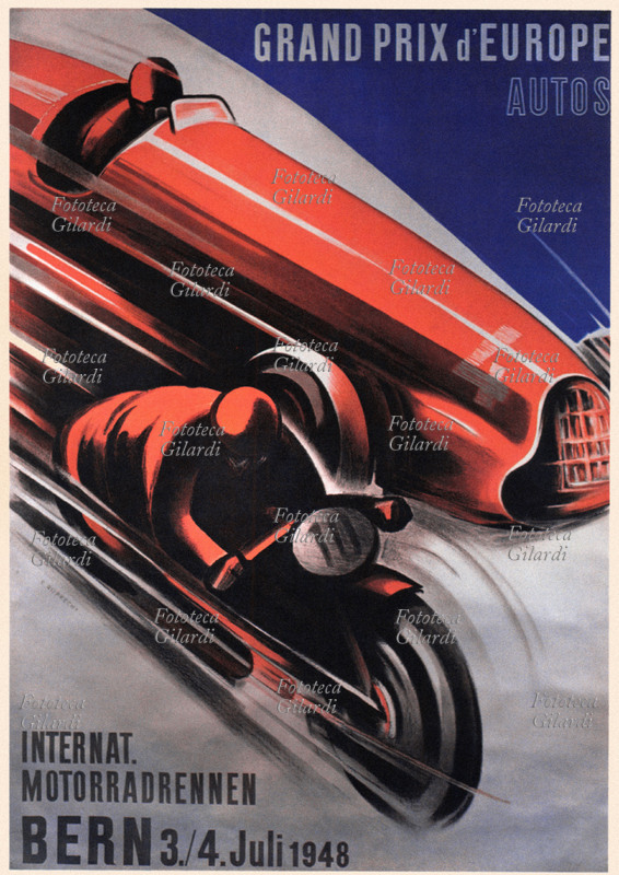 AUTOMOBILISMO MOTOCICLISMO Manifesto di E. Ruprecht per il Grand Prix d\