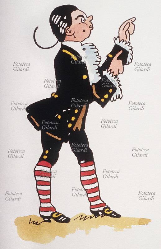 MASCHERE Meneghino (Domenichino) maschera popolare milanese del Seicento, portata sulle scene da C.M. Maggi nel XVIII secolo. Il suo nome è diventato sinonimo di milanese. Meneghino è un servo bonario spavaldo a parole, ma di fatto accorto e prudente. Illustrazione per fanciulli da \