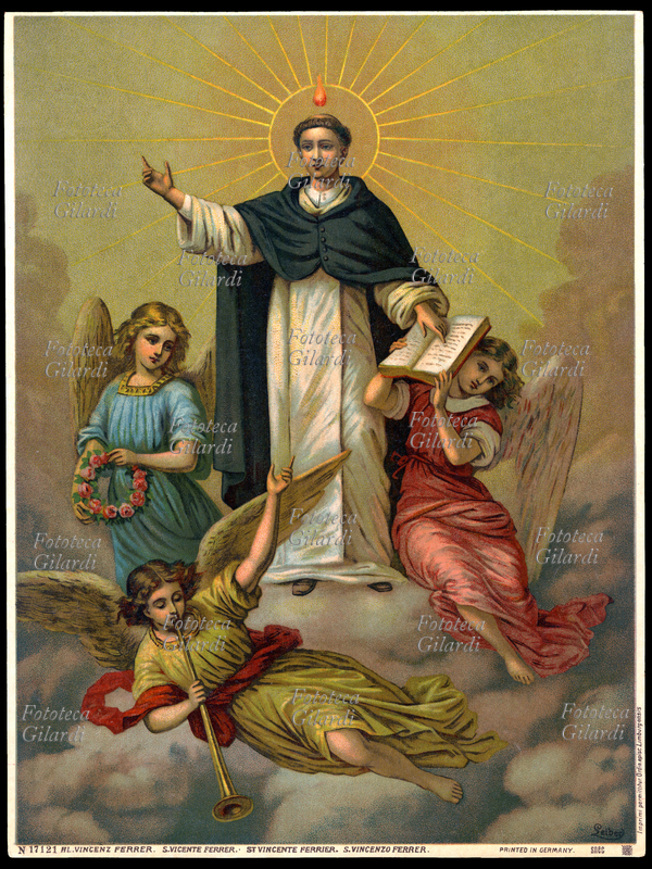 SAN VINCENZO FERRER (Valencia, 23 gennaio 1350  Vannes, 5 aprile 1419) uno dei più grandi predicatori di ogni epoca, celebre per i suoi poteri taumaturgici o profetici oltre che per l\