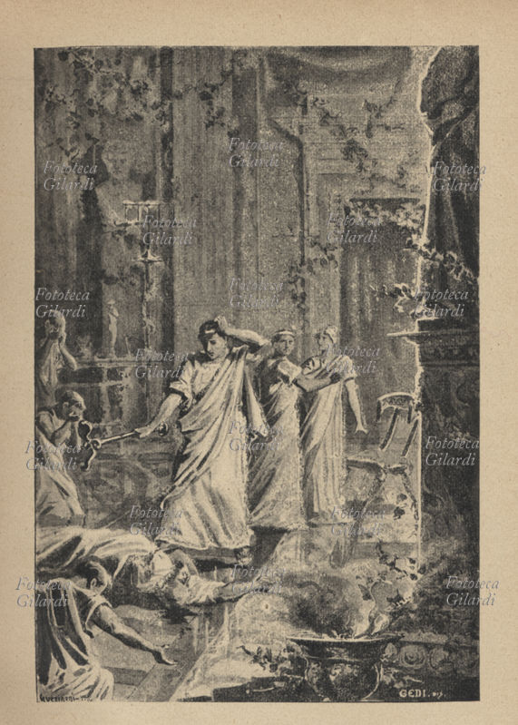 Henryk SIENKIEWICZ (18461916) Quo Vadis? Racconto storico dei tempi di Nerone. (1894) - Oh, me sciagurato! . Premio Nobel per la letteratura 1905 Illustrazione del pittore E. Gallieni tratta dalla versione italiana a cura di Ketty Nagel con note di Giuseppe Oberosler. Premiata casa editrice Paolo Carrara, Milano 1900