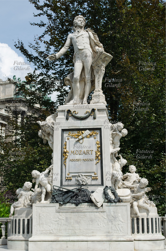 Wolfgang Amadeus Mozart (1756-1791) Monument dedicated to W.A. Mozart, Vienna (seen frontal)