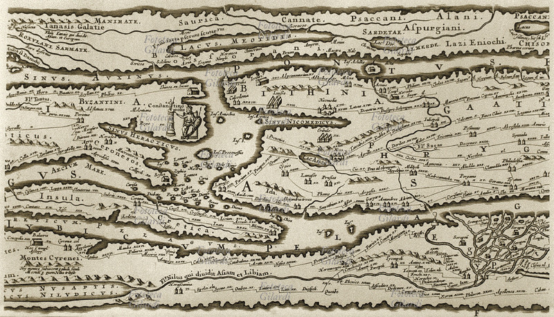 ANTICA ROMA mappa del Mondo di epoca romana (anno O). I Romani nell\