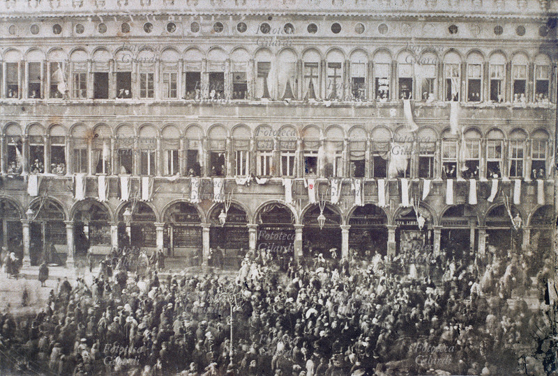 RISORGIMENTO Giuseppe Garibaldi ospite a Venezia inneggia all\