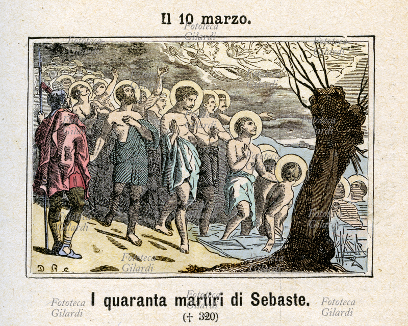 I SANTI QUARANTA, secondo le tradizioni agiografiche, erano un gruppo di soldati romani appartenenti alla Legio XII Fulminata di Cappadocia, martirizzati per la loro fede cristiana nel 320, vittime delle persecuzioni di Licinio scatenate a partire dall\