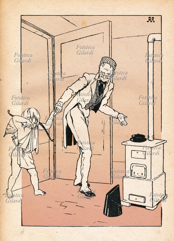 Hans Christian ANDERSEN (1805-1875) Il ragazzo malvagio. Il vecchio buon poeta accoglie Amore in casa durante un temporale. Illustrazione dalla raccolta \