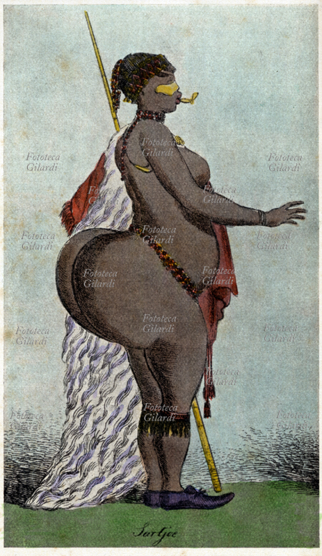 Sarah BAARTMAN (1789-1815) Caricatura della Venere Ottentotta ovvero Saartjie \