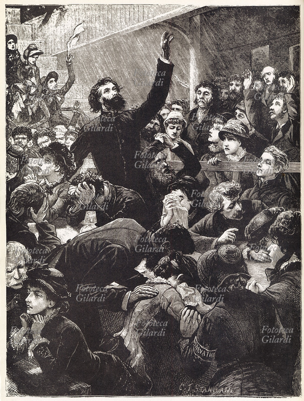 ESERCITO DELLA SALVEZZA organizzazione religiosa di origine metodista, fondata nel 1865 da William Booth. Una riunione del \