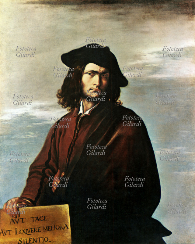 Salvator ROSA (1615-1673) Autoritratto. Stampa facsimile da dipinto, 1641 circa