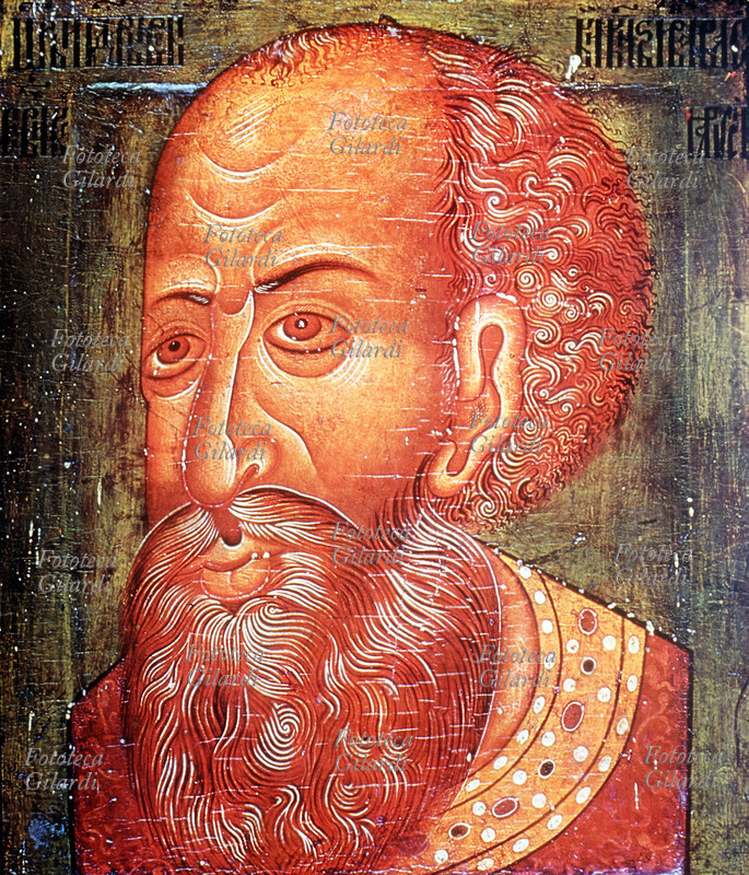 RUSSIA Ivan IV il Terribile (25 agosto 1530 – 28 marzo 1584), gran principe di Mosca come Ivan IV dal 1533, primo zar di Russia dal 1547. Icona del XVI secolo.