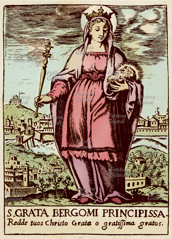 SANTA GRATA (III-IV secolo) La Santa è raffigurata, secondo la tradizione, recante la testa di Sant\