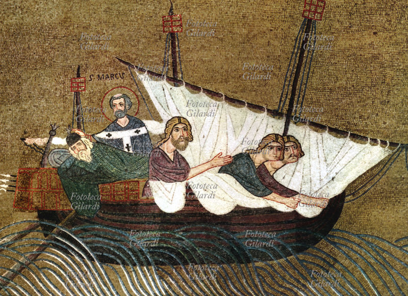 SAN MARCO Il trasporto delle reliquie di San Marco. Secondo la leggenda il corpo fu trasportato da Alessandria d\