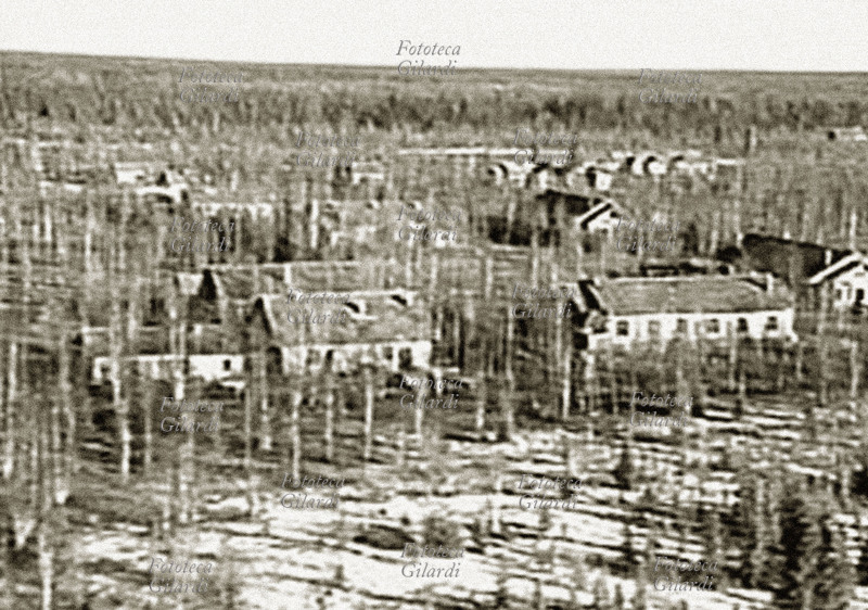 GULAG Veduta di un Gulag nella Taiga siberiana. I lager dove venivano deportati i dissidenti del regime si trovavano in regioni isolate e inospitali dell\