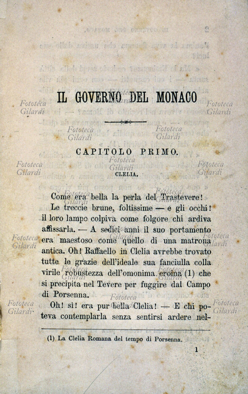 Giuseppe GARIBALDI (1807 - 1882) Pagina 1 del romanzo storico-politico \