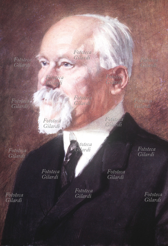 Raymond POINCARÉ (20 agosto 1860 – 15 ottobre 1934) uomo politico francese, di parte moderata. Presidente della repubblica dal 1913 al 1920. Ritratto eseguito da Marcel Baschet (5 agosto 1862 - 28 dicembre 1941), Francia 1934.