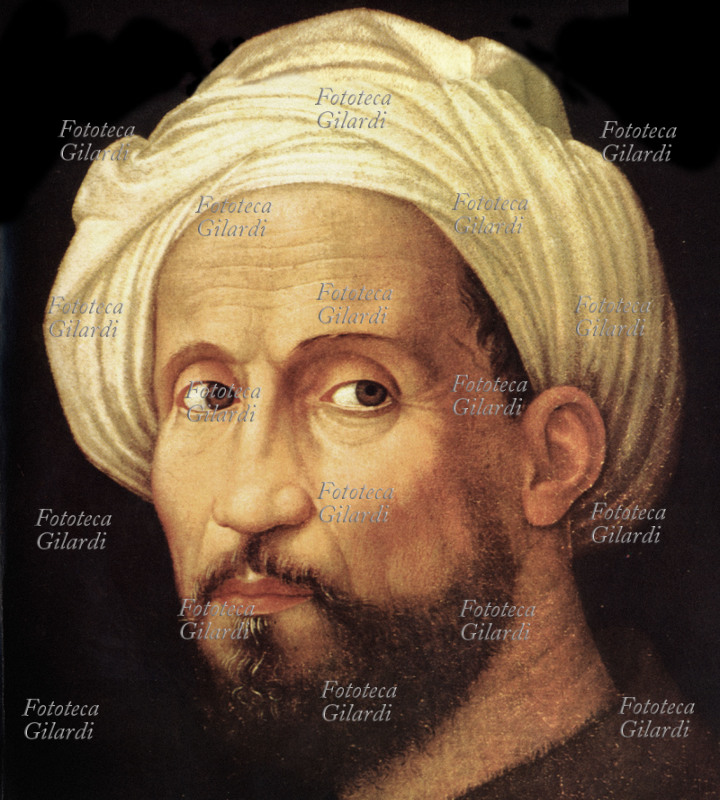 MICHELANGELO Buonarroti (1475-1564), pittore e scultore italiano. Stampa XX secolo da ritratto ad opera di Bugiardini, suo aiuto all\