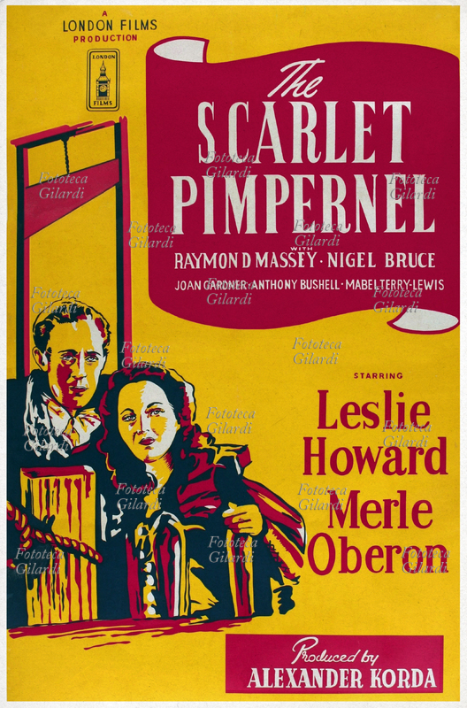 CINEMA Locandina del film "La Primula Rossa", adattamento cinematografico del lavoro teatrale "The Scarlet Pimpernel" sceneggiato per Broadway dalla baronessa Orczy e dal marito Montague Barstow, tratto dall\
