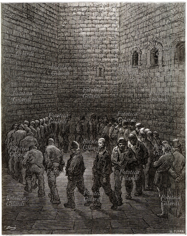 CARCERE i carcerati di Newgate, a Londra, durante l\