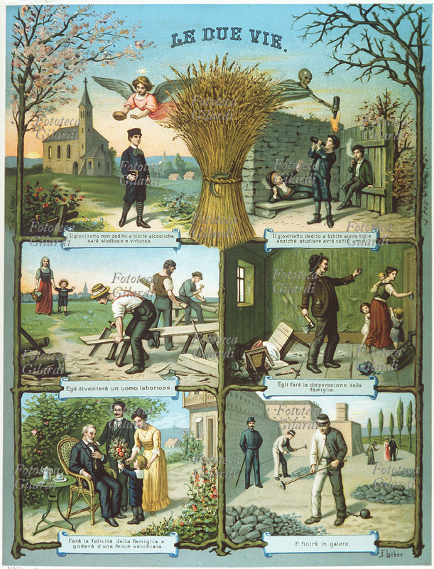 EDUCAZIONE Valori morali. Le due vie: il confronto fra la vita esemplare di un ragazzo senza vizi e quella scellerata di un ragazzo dedito all\