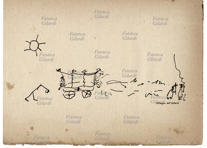 Cesare ZAVATTINI (1902-1989) Corteo funebre disegno dell\