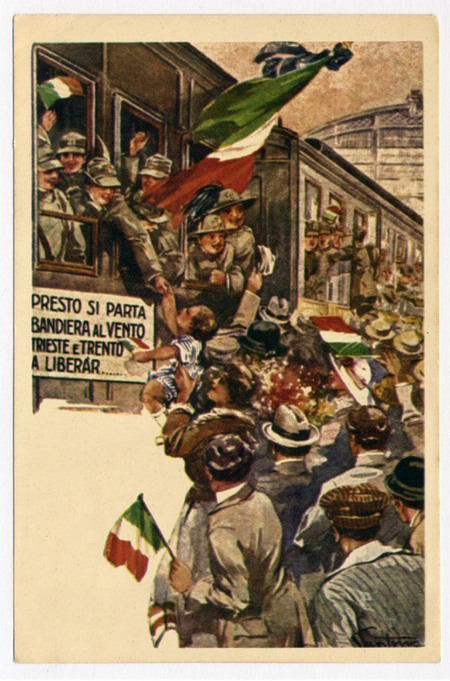 PARTENZA SOLDATI ITALIA PRIMA GUERRA MONDIALE
