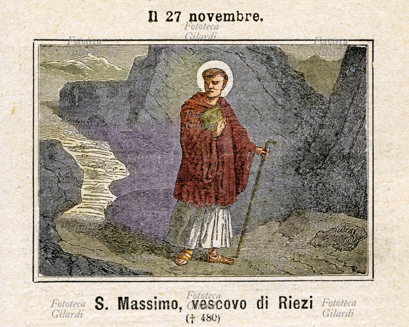 San MASSIMO di Riez (388 circa - 27 novembre 455 circa), confessore, abate di Lérins e poi vescovo di Riez in Alta Provenza. Nato in una famiglia di spiccata fede cristiana, crebbe nell\