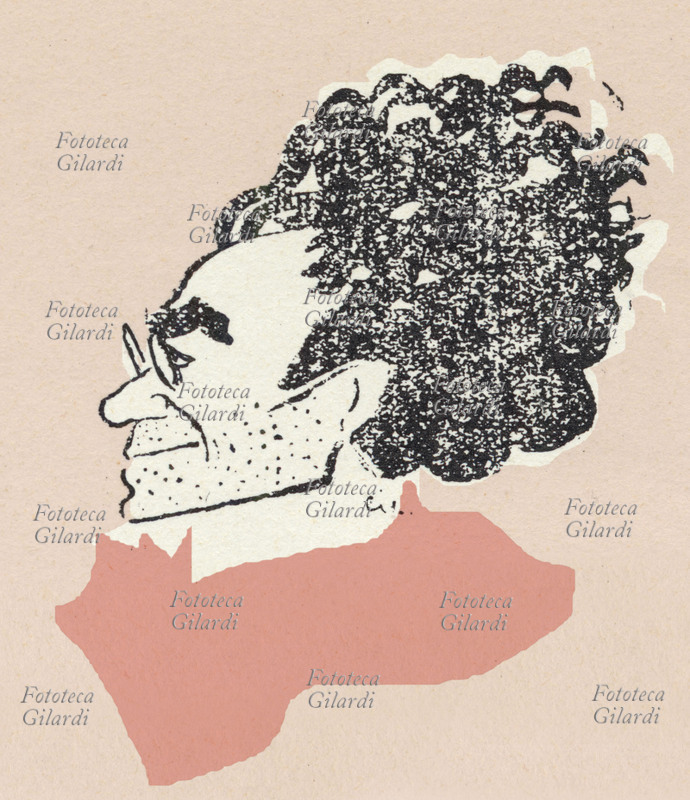 Antonio GRAMSCI (1891-1937) representative to the conference of Livorno in the communist fraction, the group of the New order of Turin (along with Umberto Terracini). Caricature by Pietro Ciuffo - Cip - from an issue of the \