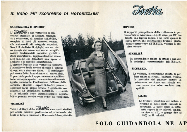 ISETTA IL MODO PIÙ ECONOMICO DI MOTORIZZARSI ISETTA IL MODO PIÙ ECONOMICO DI MOTORIZZARSI