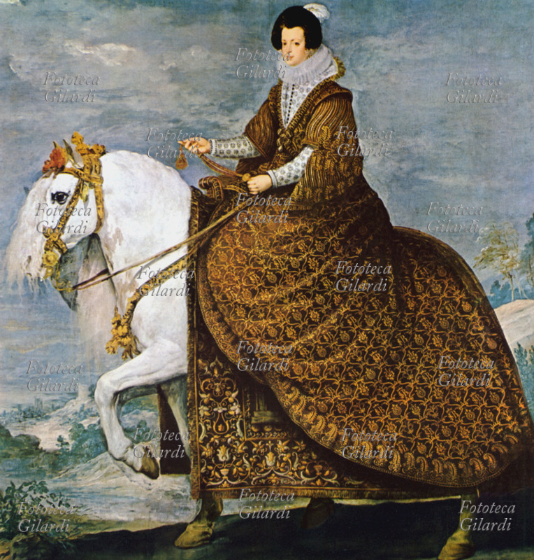 ISABELLA di Borbone (22 novembre 1602 – 6 ottobre 1644), regina consorte di Spagna in quanto moglie di Filippo IV; nata principessa di Francia, il nome Elisabetta venne ispanizzato in Isabella con il matrimonio. \