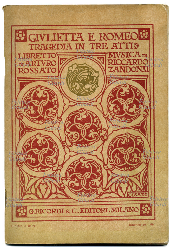 Riccardo ZANDONAI (1883-1944) Copertina dell\