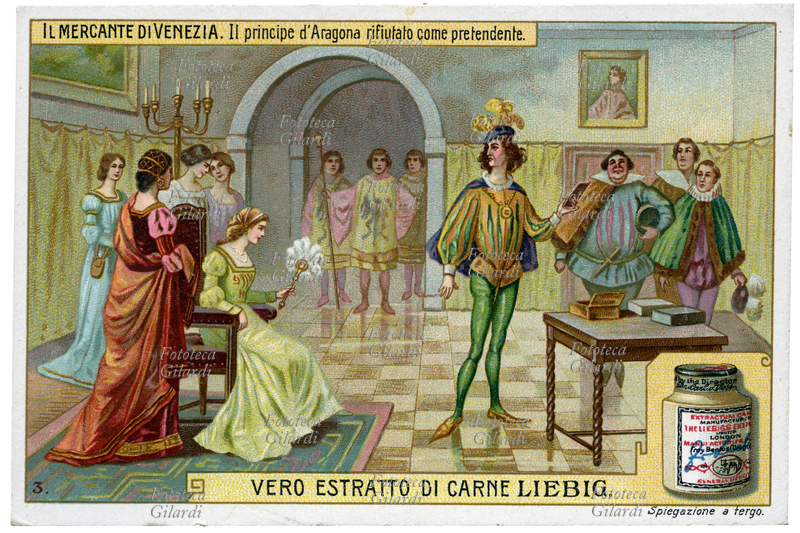 William SHAKESPEARE (April 23, 1564 - April 23, 1616) "The prince of Aragon rejected as a pretender". Portia\