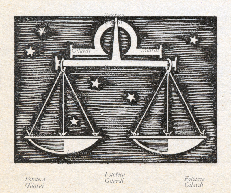 ZODIACO Bilancia, xilografia 1942