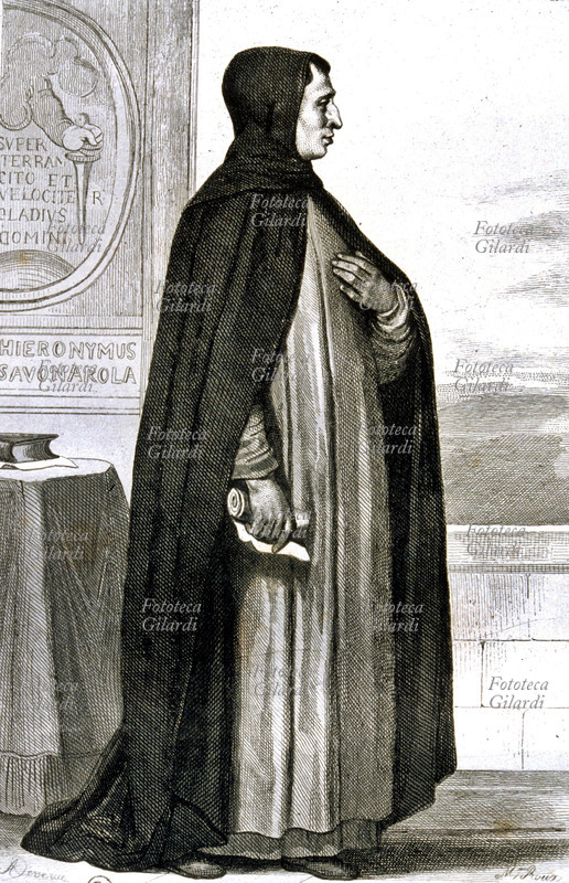 Girolamo SAVONAROLA (1452-1498) Domenicano ferrarese si oppose allo spirito paganeggiante del Rinascimento. Avviò la Repubblica di Firenze ad un regime democratico (1494-98). Scomunicato da Papa Alessandro VI nel 1497, un anno più tardi nel corso di gravi disordini fu condannato ad essere impiccato ad una croce e poi bruciato sul rogo