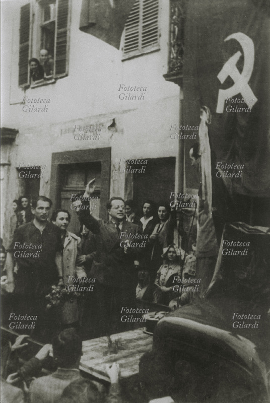 Palmiro TOGLIATTI (1893-1964) to Seventh Turinese one, quickly after the liberation to its first travel in the cities of the north. Italy, May 1945