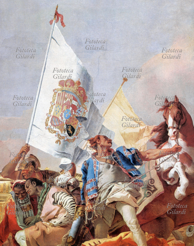 Giambattista TIEPOLO (1696-1770) Gloria di Spagna. Dettaglio degli Affreschi per il Palazzo Reale di Madrid, XVIII secolo