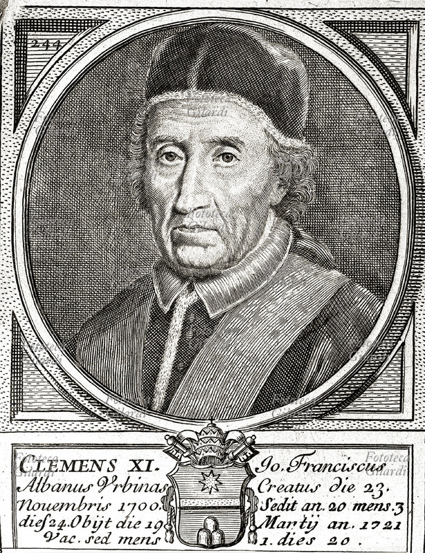 POPE CLEMENTE XI Gianfrancesco Albani, been born to Urbino, which elected in 1700, died in 1721; portrait, recording 18th century