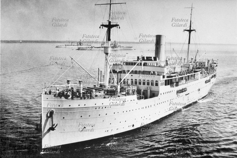 SHIPS Urania, born from the shipyards of San Rocco Muggia Hungaria in 1916 as the Lloyd of Trieste, in 1923 it passed to the Italian Maritime Company based in Genoa, the name by which it was renamed in 1933 he returned to his first owner, with the new name of Urania. In 1935 it was requisitioned by the Royal Navy to be used as a "patient transport ship", subtly different from the definition of "hospital ship", which would not allow her to bring troops and supplies in round trips to Eritrea and Somalia, where he embarked really sick and wounded for repatriation. In 1936, the Urania was derequisita and returned to the owners. Italy\